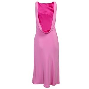 Melinda Eng Dresses - Melinda Eng Pink Cowl Back Midi Dress Melinda Eng Dresses - Melinda Eng Pink Cowl Back Midi Dress